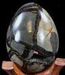 Septarian Dragon Egg Geode - Black Calcite Crystals #33986-3